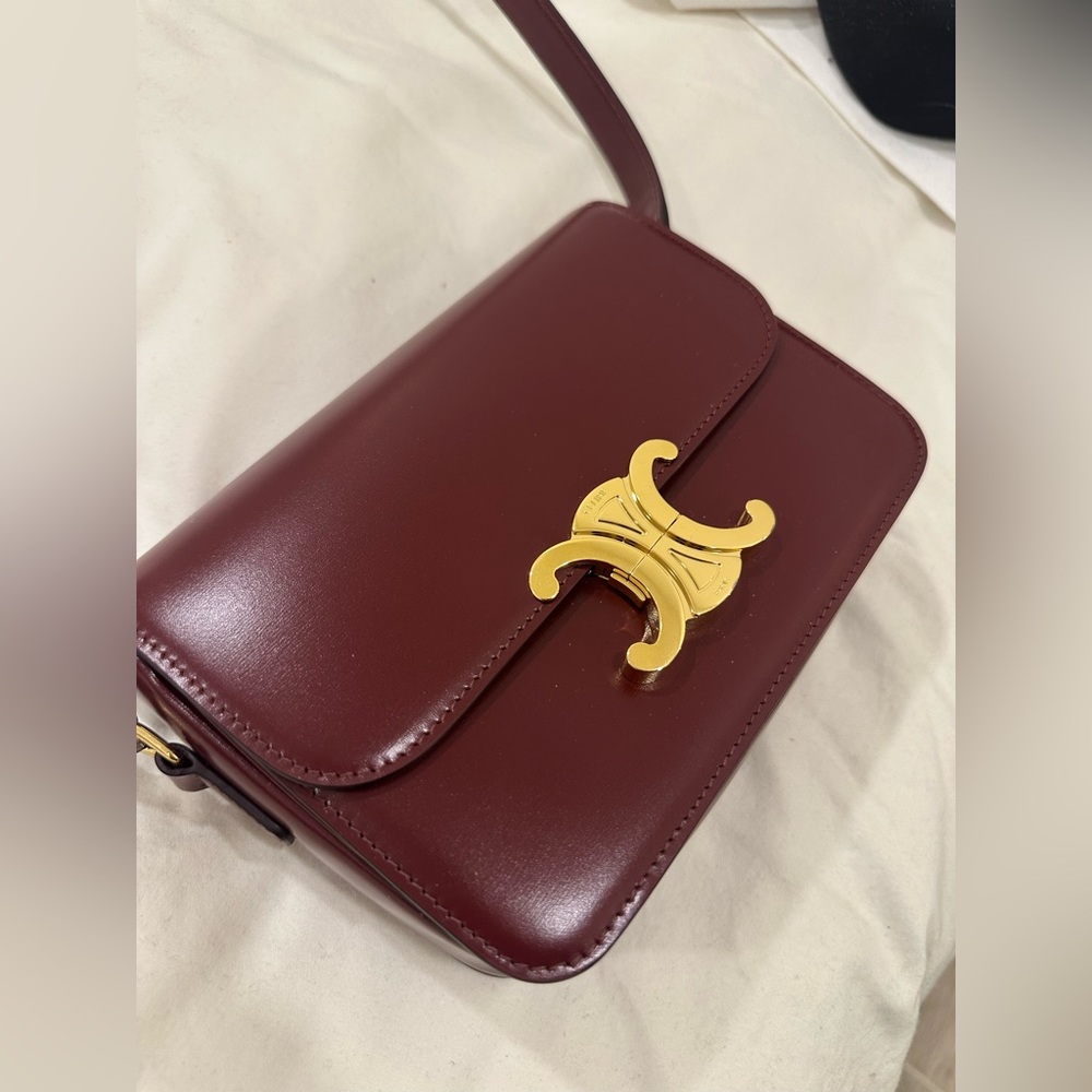 CELINE Teen Triomphe in Light Burgundy